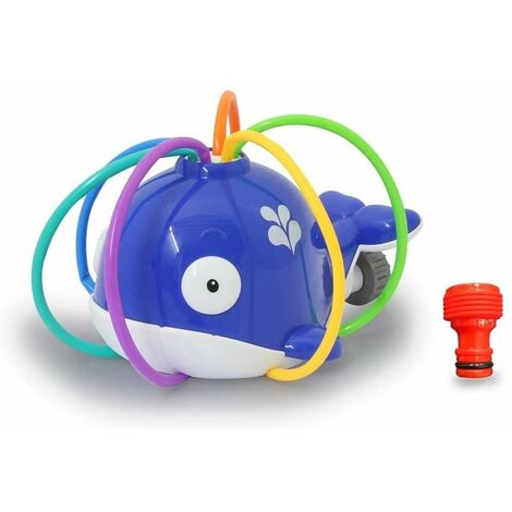 JAMARA MC FIZZ 460621 ARROSEUR ROTATIF AVEC TUYAUX EN BALEINE ET RACCORD AU SYSTÈME DE TUYAU STANDARD BLEU