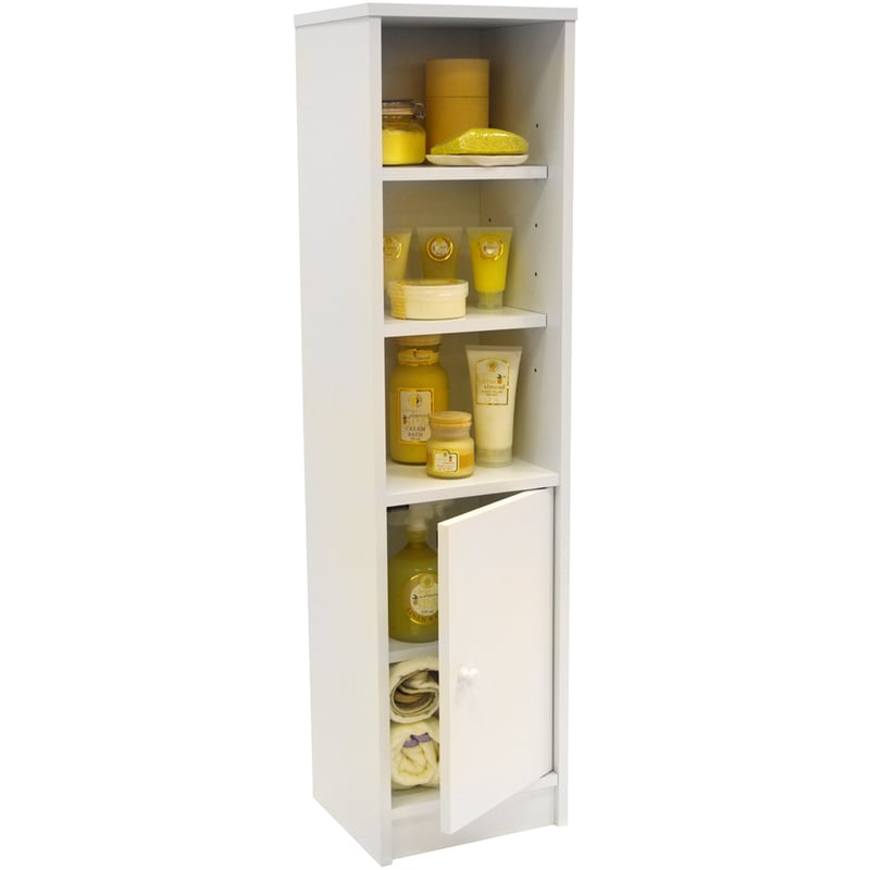 JAMERSON - Compact Storage Cupboard / Bathroom Cabinet with Shelves - White