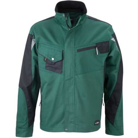 James & Nicholson Arbeitsjacke JN821 Gr. 5XL grün/schwarz