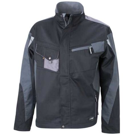 James & Nicholson Arbeitsjacke JN821 Gr. 5XL schwarz/grau