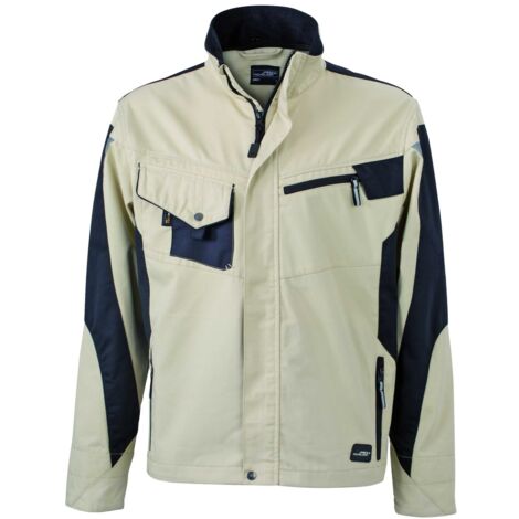 James & Nicholson Arbeitsjacke JN821 Gr. 6XL beige/schwarz