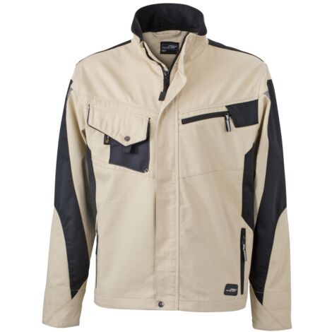 James & Nicholson Arbeitsjacke JN821 Gr. M beige/schwarz
