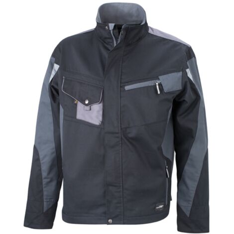 James & Nicholson Arbeitsjacke JN821 Gr. M schwarz/grau