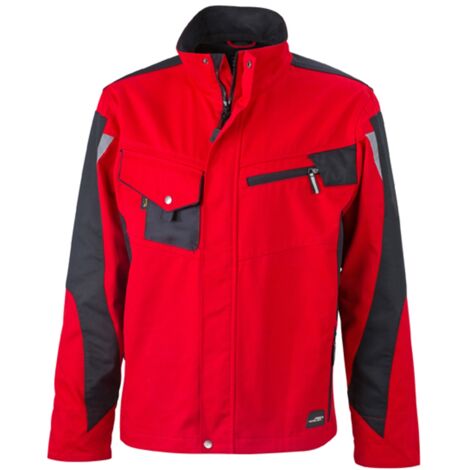 James & Nicholson Arbeitsjacke JN821 Gr. S rot/schwarz