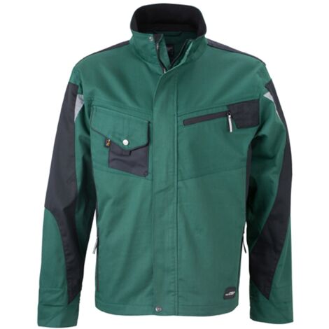 James & Nicholson Arbeitsjacke JN821 Gr. XL grün/schwarz