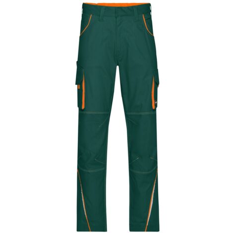 James & Nicholson Funktionelle Arbeitshose JN847 Gr. 46 dark-green/orange