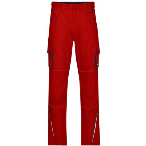 James & Nicholson Funktionelle Arbeitshose JN847 Gr. 46 red/navy