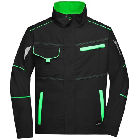 James & Nicholson Funktionelle Jacke JN849 Gr. 2XL black/lime-green