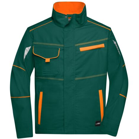 James & Nicholson Funktionelle Jacke JN849 Gr. 5XL dark-green/orange