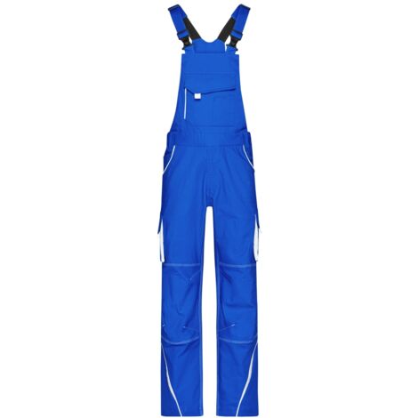 James & Nicholson Funktionelle Latzhose JN848 Gr. 60 royal/white