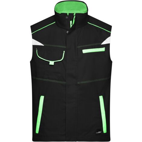 James & Nicholson Funktionelle Weste im sportlichen Look JN850 Gr. 5XL black/lime-green