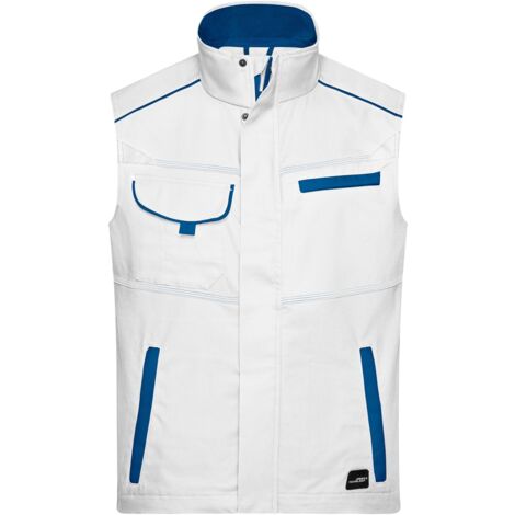 James & Nicholson Funktionelle Weste im sportlichen Look JN850 Gr. L white/royal