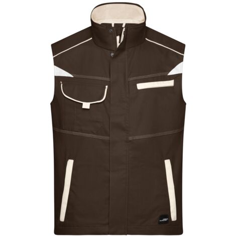 James & Nicholson Funktionelle Weste im sportlichen Look JN850 Gr. M brown/stone