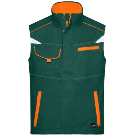 James & Nicholson Funktionelle Weste im sportlichen Look JN850 Gr. M dark-green/orange