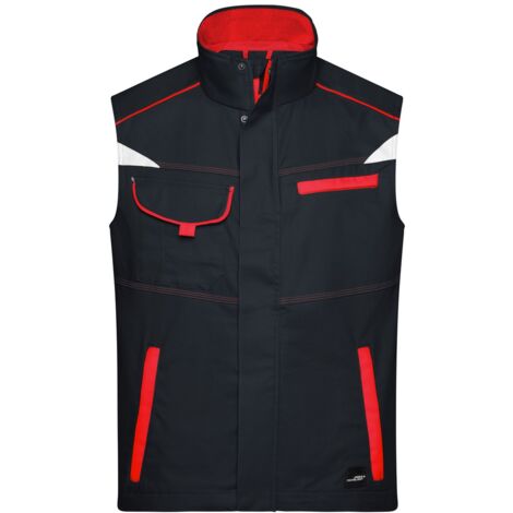 James & Nicholson Funktionelle Weste im sportlichen Look JN850 Gr. S carbon/red