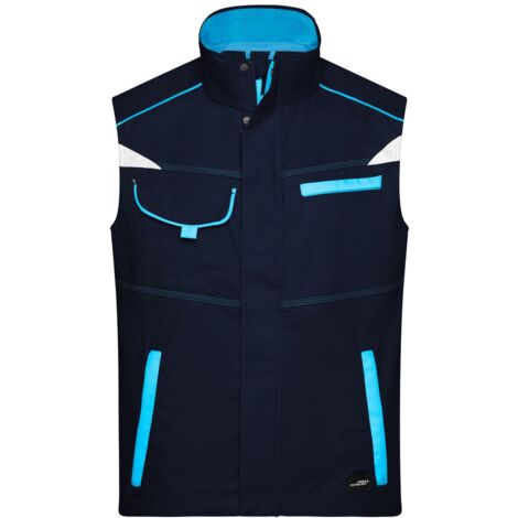 James & Nicholson Funktionelle Weste im sportlichen Look JN850 Gr. S navy/turquoise