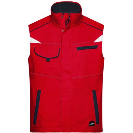James & Nicholson Funktionelle Weste im sportlichen Look JN850 Gr. XS red/navy