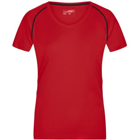 James & Nicholson Funktions-Shirt Damen JN495 Gr. L red/black