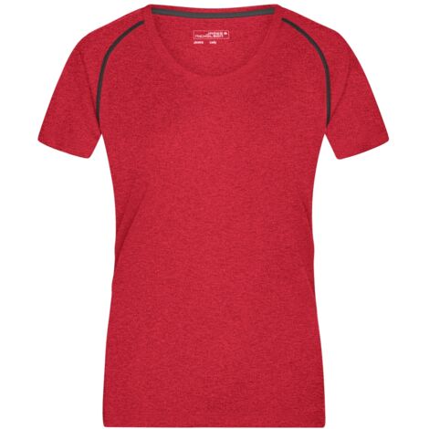 James & Nicholson Funktions-Shirt Damen JN495 Gr. XS red-melange/titan