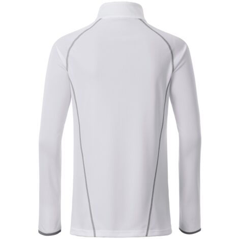 JAMES & NICHOLSON JN Ladies' Sports Shirt Longsleeve JN497 white/silver Größe L
