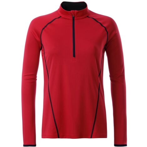 James & Nicholson Langarmshirt Damen JN497 Gr. S red/black