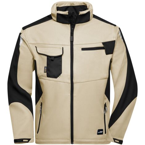 James & Nicholson Professionelle Softshelljacke JN844 Gr. L stone/black