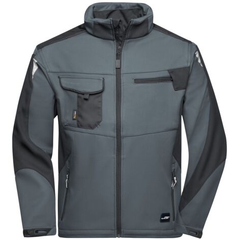 James & Nicholson Professionelle Softshelljacke JN844 Gr. S carbon/black