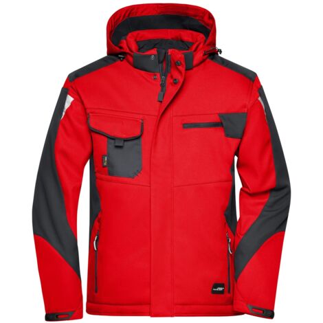 James & Nicholson Professionelle Softshelljacke mit Innenfutter JN824 Gr. 2XL red/black