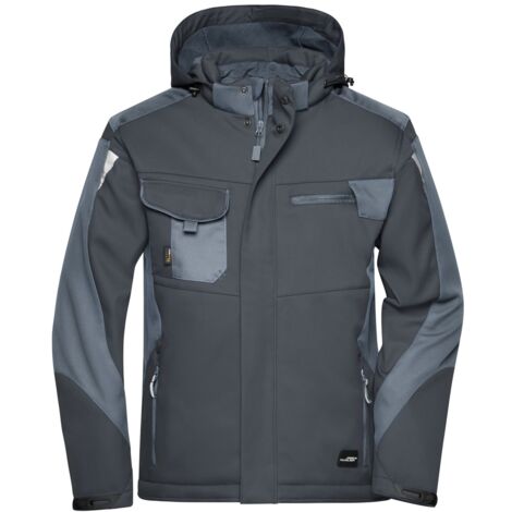 James & Nicholson Professionelle Softshelljacke mit Innenfutter JN824 Gr. M black/carbon