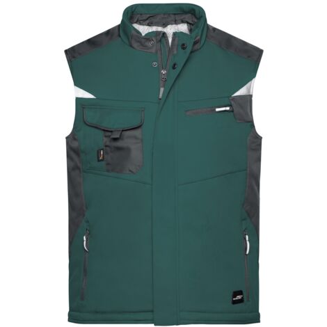 James & Nicholson Professionelle Softshellweste mit Innenfutter JN825 Gr. 5XL dark-green/black