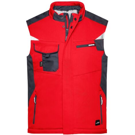 James & Nicholson Professionelle Softshellweste mit Innenfutter JN825 Gr. L red/black