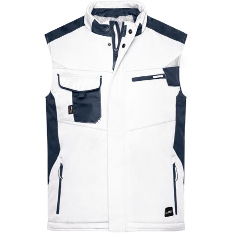 James & Nicholson Professionelle Softshellweste mit Innenfutter JN825 Gr. M white/carbon