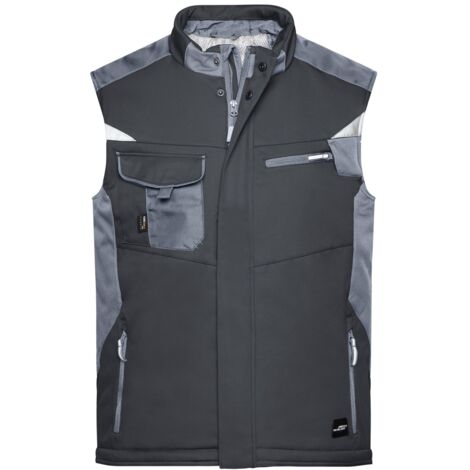 James & Nicholson Professionelle Softshellweste mit Innenfutter JN825 Gr. S black/carbon
