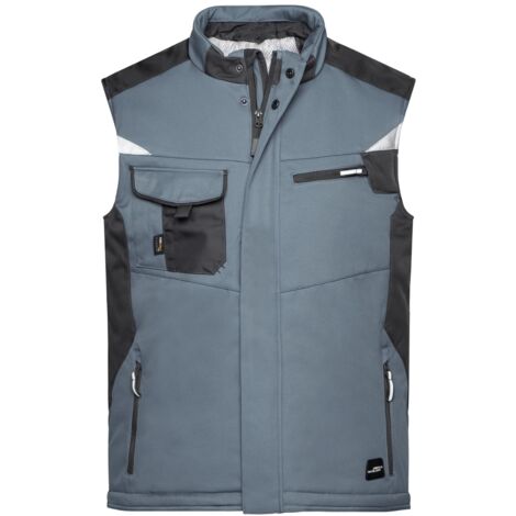 James & Nicholson Professionelle Softshellweste mit Innenfutter JN825 Gr. S carbon/black