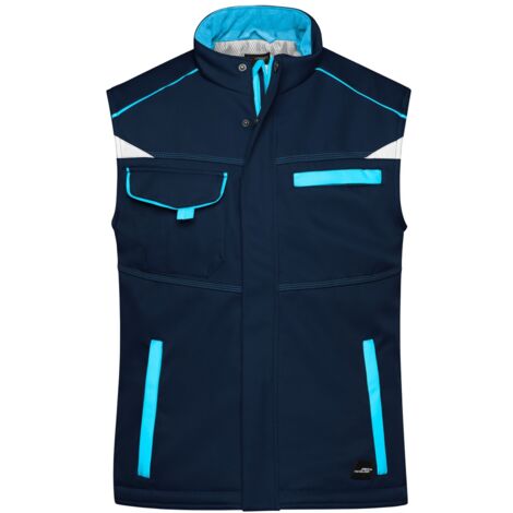 James & Nicholson Softshellweste mit warmem Innenfutter JN854 Gr. 2XL navy/turquoise