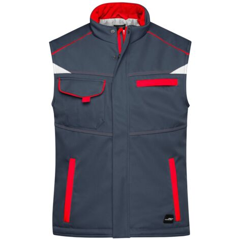 James & Nicholson Softshellweste mit warmem Innenfutter JN854 Gr. L carbon/red
