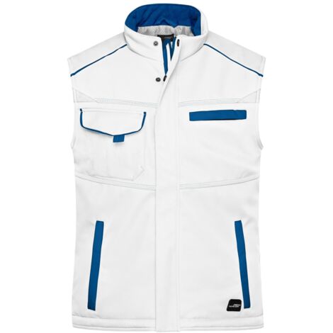 James & Nicholson Softshellweste mit warmem Innenfutter JN854 Gr. L white/royal