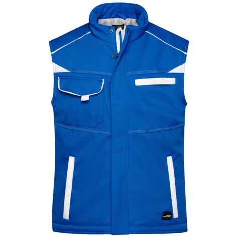 James & Nicholson Softshellweste mit warmem Innenfutter JN854 Gr. M royal/white