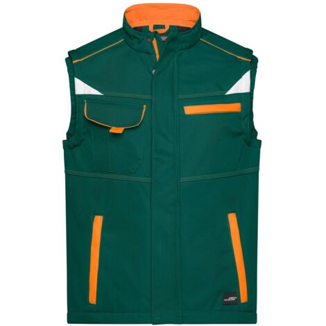 James & Nicholson Softshellweste Wind- und wasserabweisend JN852 Gr. L dark-green/orange