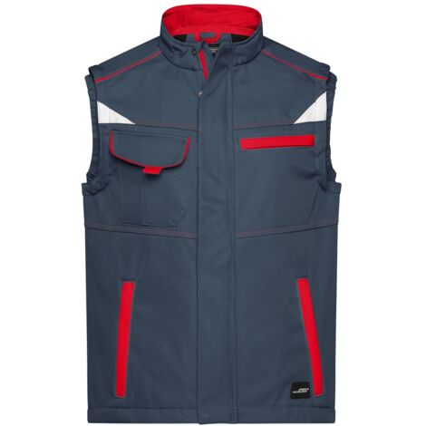 James & Nicholson Softshellweste Wind- und wasserabweisend JN852 Gr. M carbon/red