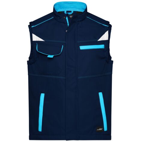 James & Nicholson Softshellweste Wind- und wasserabweisend JN852 Gr. S navy/turquoise