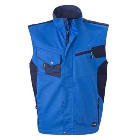 James & Nicholson Workwear Weste JN822 Gr. 5XL royal/navy