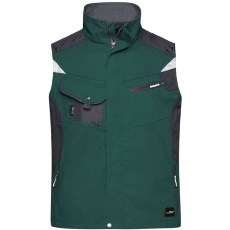James & Nicholson Workwear Weste JN822 Gr. 6XL dark-green/black