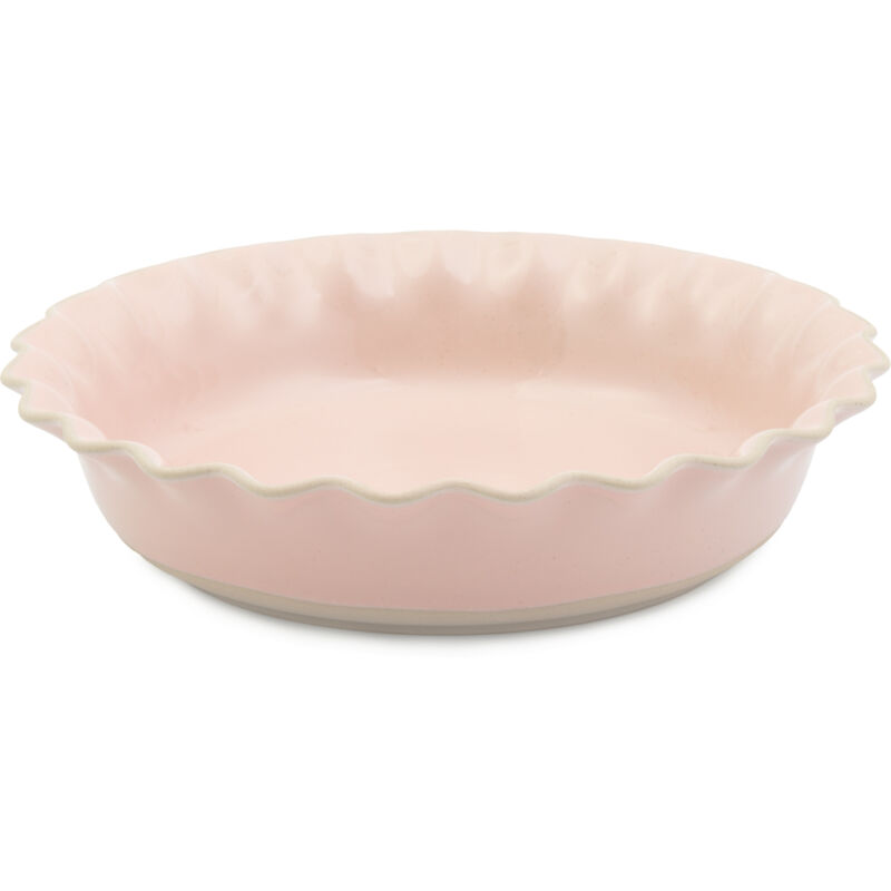 Jamie Oliver Big Love Proper - Assiette à gâteau, rose, ronde, de gres tachetée avec des bords festonnés pour la cuisson, du four à la table,