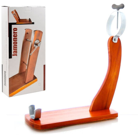 Jamonero Gondola Madera De Cerezo Extremo Puerta Soporte Jamonero Gourmet -