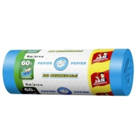 Jan Niezbędny - Müllsäcke 60l (16 Stk.) blau - Papiertrennung