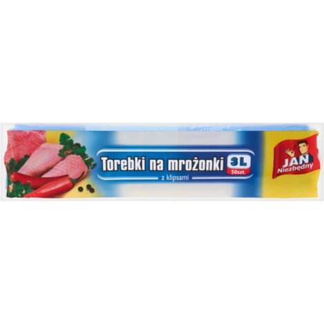 Jan Niezbędny Sacchetti per alimenti surgelati con clip 3 L 50 pezzi