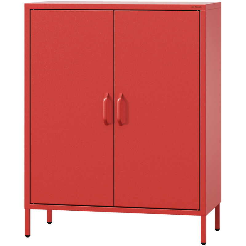 Jan Nowak Kommode Mit Doppeltür Vito Sideboard 2 Türig Kleiner Schrank Mit Beinen Magnetverschluss Verstellbare Einlegeböden Metall Wohnzimmer