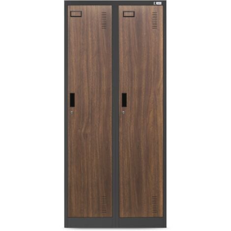 JAN NOWAK Flügeltüren Trennwand Pulverbeschichtung 180 cm x 80 cm x 50 cm (H x B x T) (anthrazit/holzoptik)