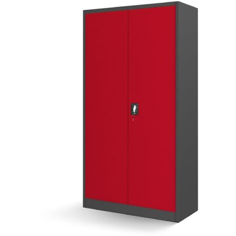 Jan Nowak Werkzeugschrank TC01A Werkstattschrank Garagenschrank Universalschrank Lagerschrank Pulverbeschichtet Flügeltüren Stahlblech 185 cm x 92 cm x 50 cm (blau)
